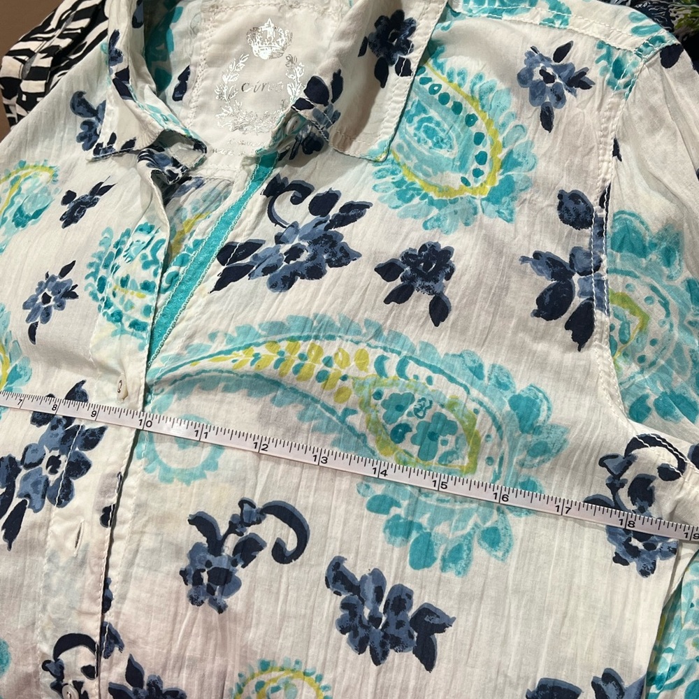 Cino Women's Blue & turquoise Paisley Boho Floral Print XS - Picture 4 of 4